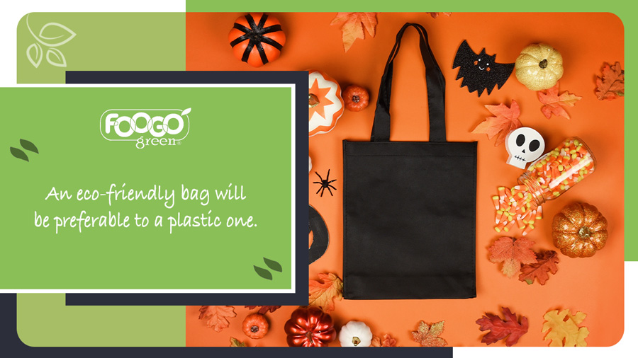A Halloween-themed party bag