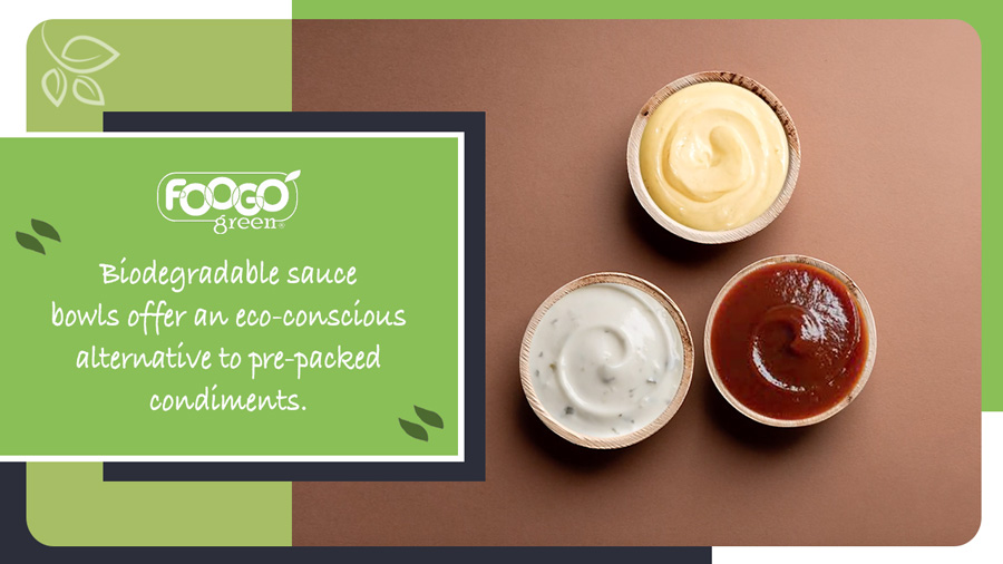 Selection of biodegradable sauce bowls