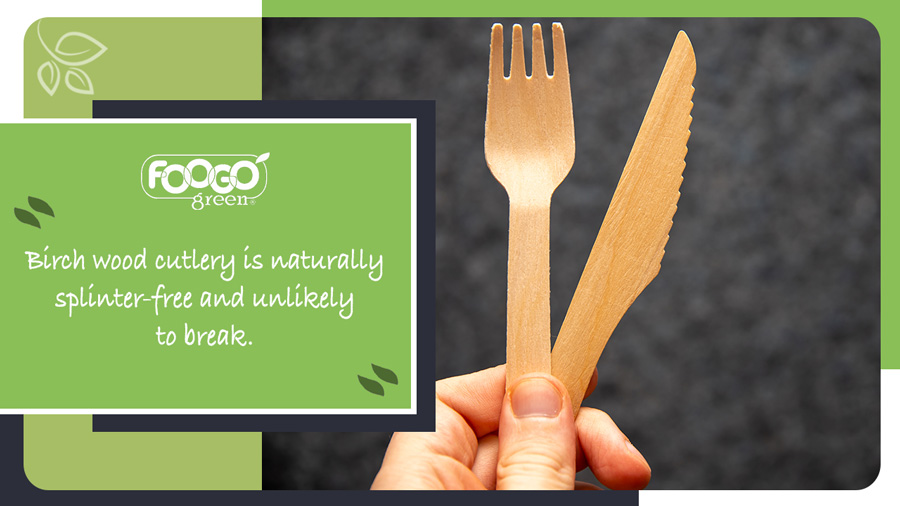 Compostable birch wood cutlery